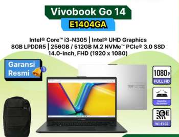 Review Laptop ASUS Vivobook Go 14 (E1404GA): Laptop Ringkas dan Tangguh untuk Produktivitas Harian