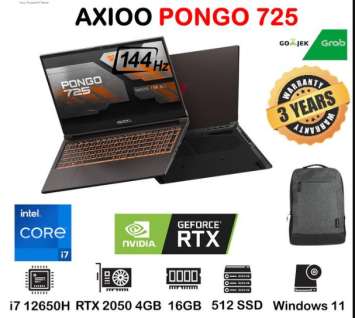 Laptop Axioo Pongo 725: Laptop Gaming 10 Jutaan dengan Intel Core i7-12650H dan RTX 2050