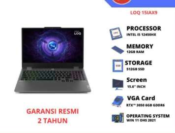 Laptop Lenovo LOQ RTX 3050: Spesifikasi Laptop Gaming Intel Core i5-12450HX/13450HX, RAM 12GB DDR5, Layar 144Hz, Harga Terbaru, Review Performa, dan Sertifikasi Militer MIL-STD-810H
