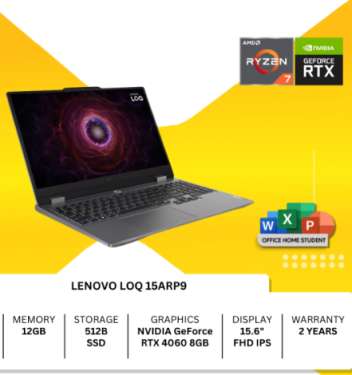 Laptop Lenovo LOQ 15ARP9: Spesifikasi Lengkap, Harga Terbaru 2025, dan Review Laptop Gaming AMD Ryzen 7 dengan RTX 4050/4060 untuk Pemula